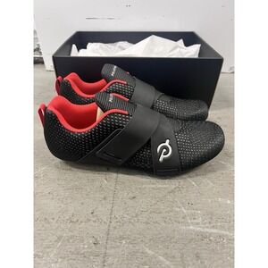 Peloton Altos Unisex Cycling Shoes Black Red US 9.5 SPD Road Bike Comfort Fit